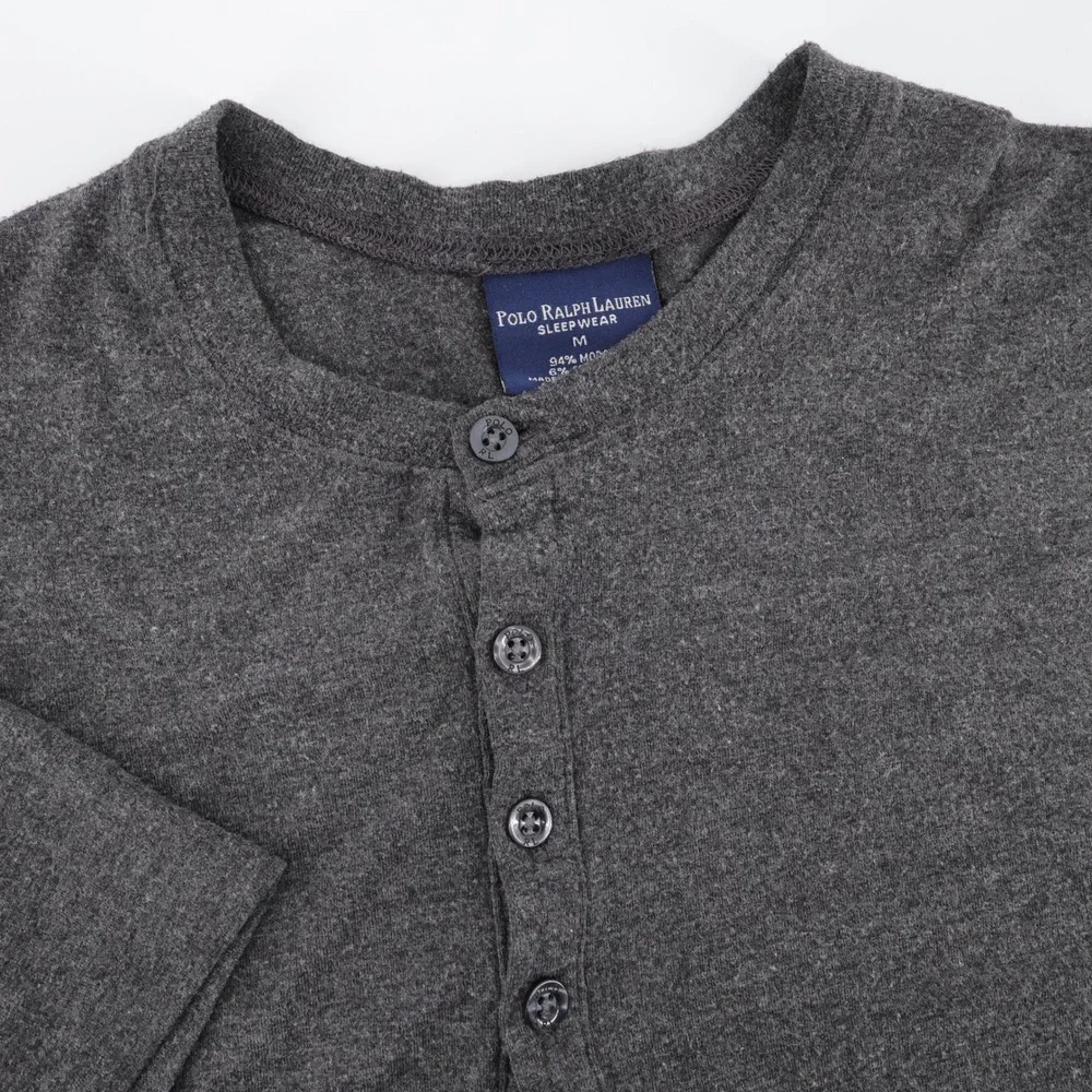 Polo Ralph Lauren Modal Blend Henley Sleep Shirt Charcoal Grey Mens Size‎ M